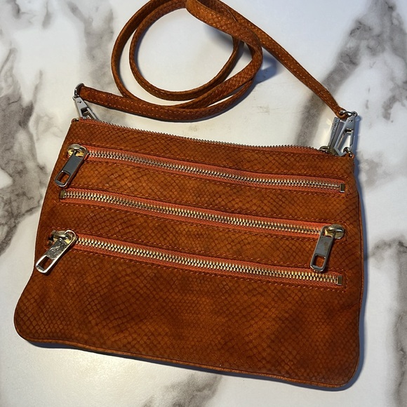 Rebecca Minkoff suede leather Crossbody bag. Burnt orange - Picture 2 of 5